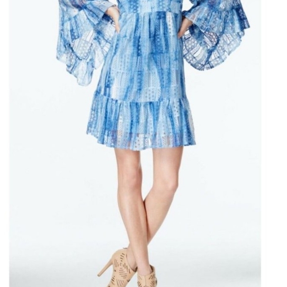 Betsey Johnson Empire Waist Bell Sleeve   Boho Dress - 6 S/M - Picture 3 of 12